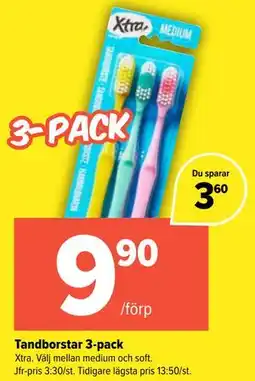 Coop Extra Tandborstar 3-pack erbjuda