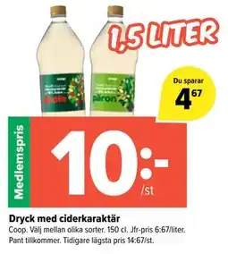 Coop Extra Dryck med ciderkaraktär, Medlemspris erbjuda