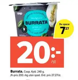 Coop Extra Burrata erbjuda
