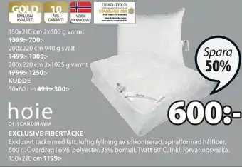JYSK høie Exclusive Fibertäcke 150x210 cm erbjuda
