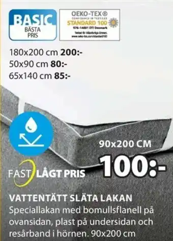 Vattentätt Släta Lakan 90x200 cm