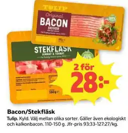 Coop BACON, STEKFLÄSK erbjuda