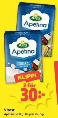 Coop Apetina Original White Cheese erbjuda