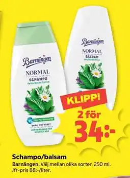 Coop SCHAMPO, BALSAM erbjuda