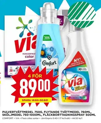 Pulvertvättmedel 750g, Flytande Tvättmedel 760ml, Sköljmedel 750-1000ml, Fläckborttagningspray 500ml
