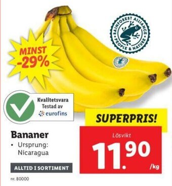 Lidl Bananer erbjuda