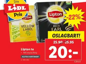 Lidl Lipton te 100 styck/förp. erbjuda