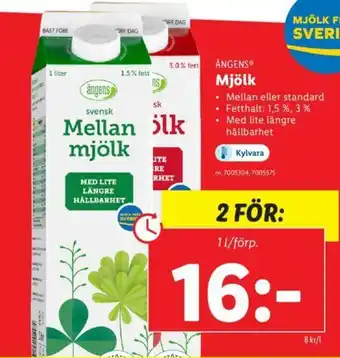 Lidl Ängens Mjölk 1L erbjuda