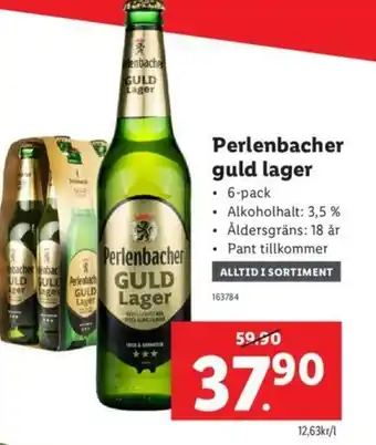 Lidl Perlenbacher guld lager 6-pack erbjuda