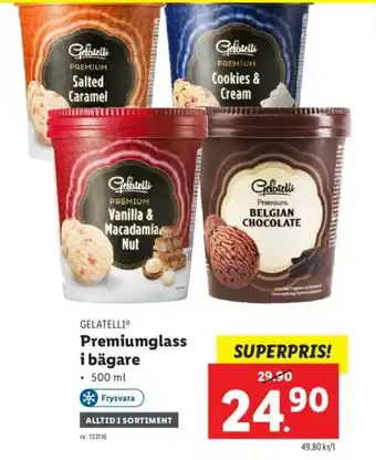 Lidl Gelatelli Premiumglass i bägare 500 ml erbjuda