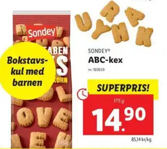 Lidl Sondey ABC-kex 175g erbjuda