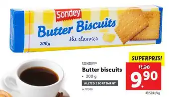 Lidl Sondey Butter biscuits 200g erbjuda