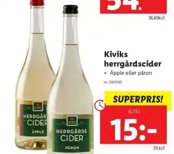 Kiviks herrgårdscider 0,75l