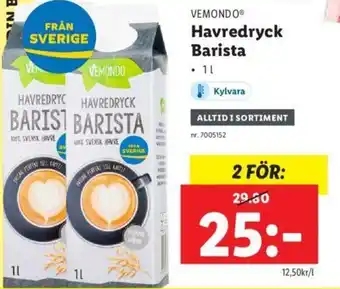 Lidl Vemondo Havredryck Barista 1L erbjuda