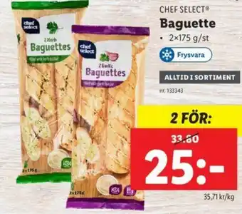 Lidl Chef Select Baguette 2x175 g/st erbjuda