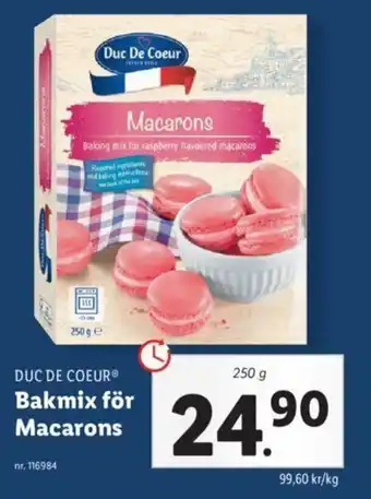 Lidl Duc De Coeur Bakmix för Macarons 250g erbjuda