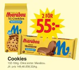 Matöppet Marabou cookies erbjuda