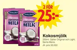 Matöppet Santa Maria kokosmjölk erbjuda