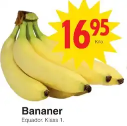 Matöppet Bananer erbjuda