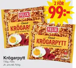 Matöppet Felix krögarpytt erbjuda