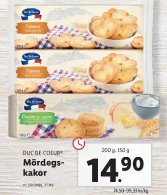 Lidl Duc De Coeur Mördegskakor 200-150g erbjuda