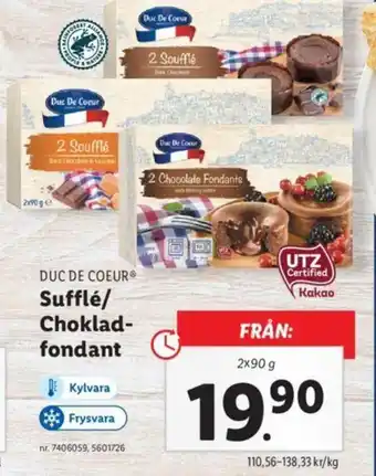 Lidl Duc De Coeur Sufflé/Chokladfondant 2x90g erbjuda