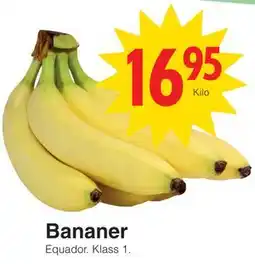 Matöppet Bananer erbjuda
