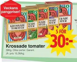 Matöppet Krossade tomater erbjuda
