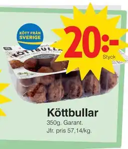 Matöppet Köttbullar erbjuda