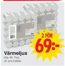 Matöppet Värmeljus erbjuda