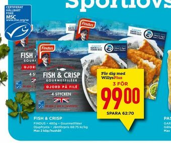 Willys Fish & crisp erbjuda