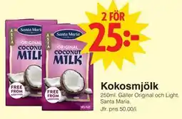 Matöppet Kokosmjölk erbjuda
