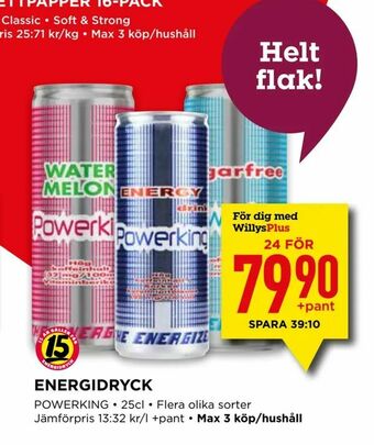 Willys Energidryck erbjuda