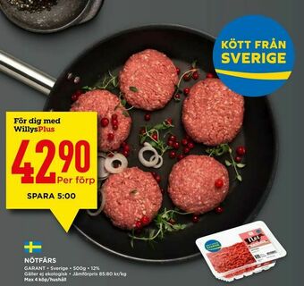 Willys Nötfärs erbjuda
