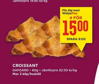Willys Hemma Croissant erbjuda