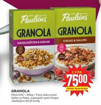 Willys Hemma Granola erbjuda