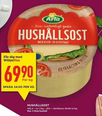 Willys Hemma Hushållsost erbjuda