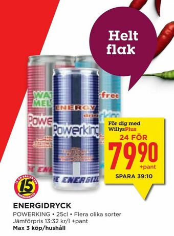 Willys Hemma ENERGIDRYCK erbjuda