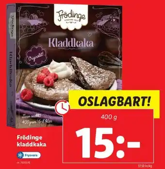 Lidl Frödinge kladdkaka 400g erbjuda