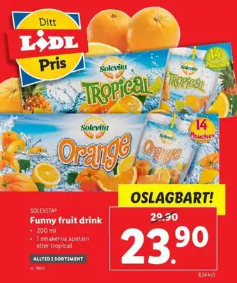Lidl Solevita Funny fruit drink 200ml erbjuda
