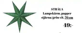 Stråla lampskärm papper stjärna grön vit