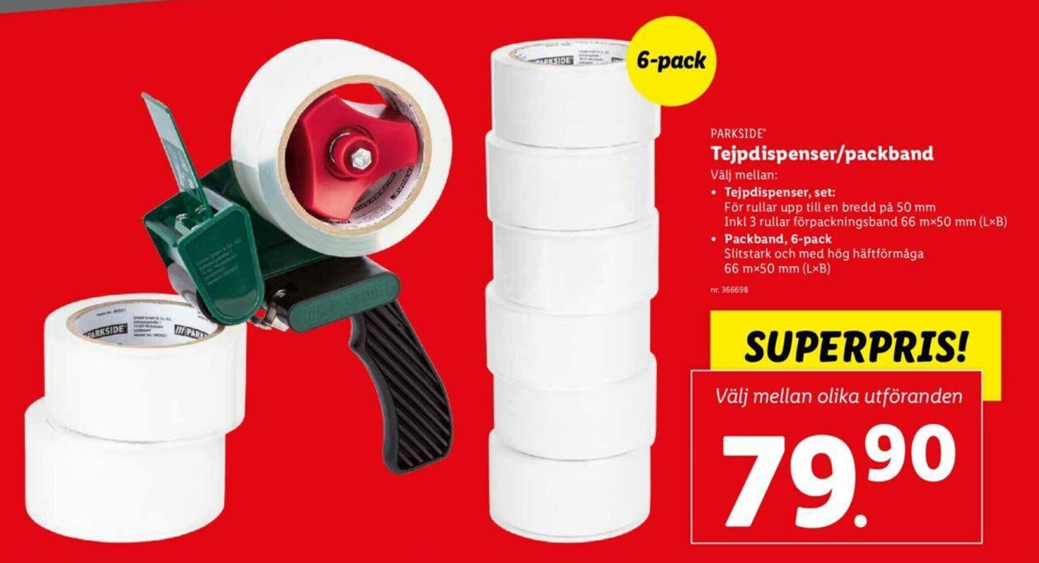 Parkside Tejpdispenser/packband erbjudande hos Lidl