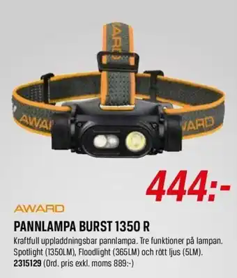 Award pannlampa burst 1350 r