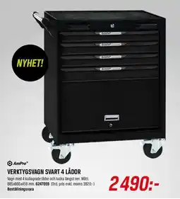 Swedol AmPro verktygsvagn svart 4 lådor erbjuda