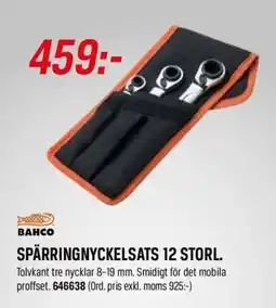 Swedol Bahco spärringnyckelsats 12 storl. erbjuda