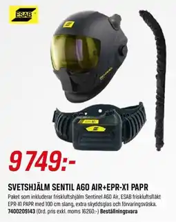 Swedol Esab svetshjalm sentil a60 air+epr-x1 papr erbjuda
