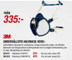 Swedol 3M underhållsfri halvmask 4000+ erbjuda