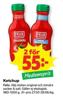 Stora Coop Ketchup, Medlemspris erbjuda