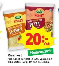Stora Coop Riven ost, Medlemspris erbjuda