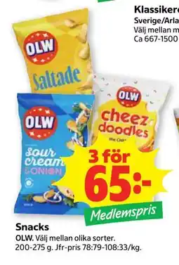 Stora Coop Snacks, Medlemspris erbjuda